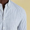 Abbott Blue Pinstriped Cotton Poplin Shirt