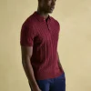 Adlington Burgundy Cable Knitted Polo Shirt