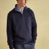 Alistair Navy Quarter Zip Cotton Sweatshirt