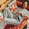 Alma Navy & White Striped Pyjama Set