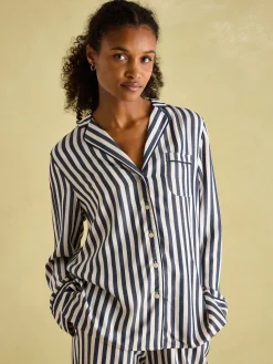Alma Navy & White Striped Pyjama Set