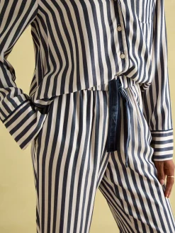 Alma Navy & White Striped Pyjama Set