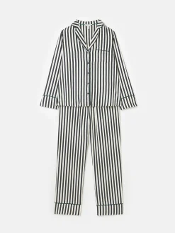 Alma Navy & White Striped Pyjama Set