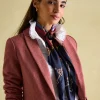 Bloomfield Navy Silk Square Scarf