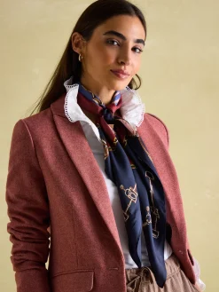Bloomfield Navy Silk Square Scarf