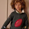 Boys' Burton Green Intarsia Knitted Jumper