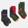 Boys' Neat Feet Multi Green 3 Pack Socks