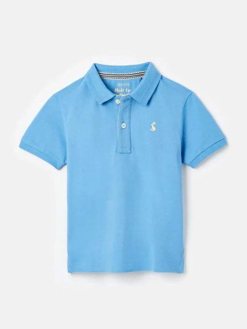 Boys' Woody Blue Pique Cotton Polo Shirt