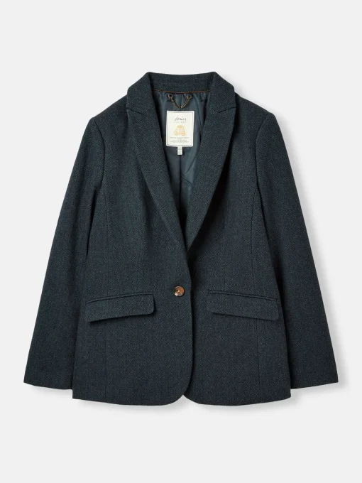 Bramble Navy Blue Tweed Blazer