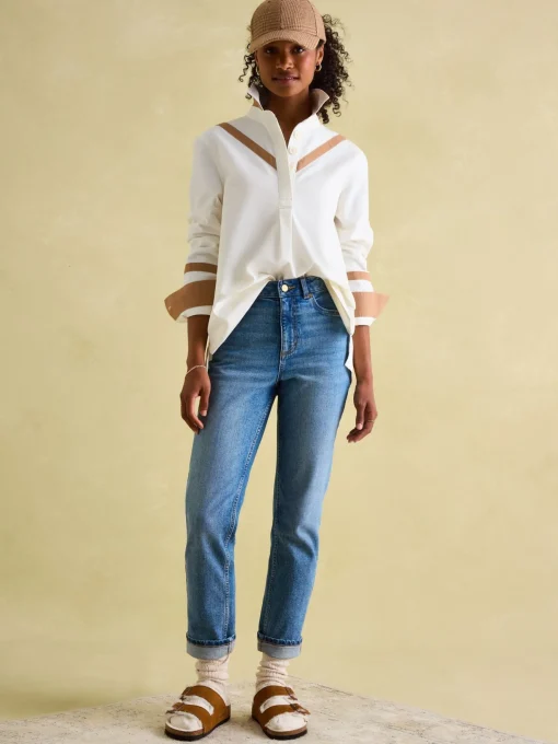 Brinley Cream Cotton Deck Shirt