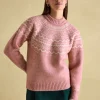 Charlotte Pink Crew Neck Fair Isle Jumper
