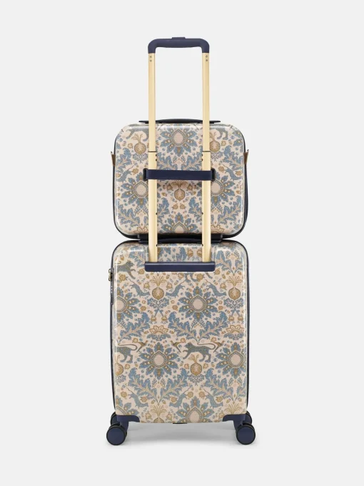 Damask Print Cabin Four Wheel Hard Shell Suitcase