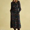 Georgina Navy Elasticated Waist Maxi Dress