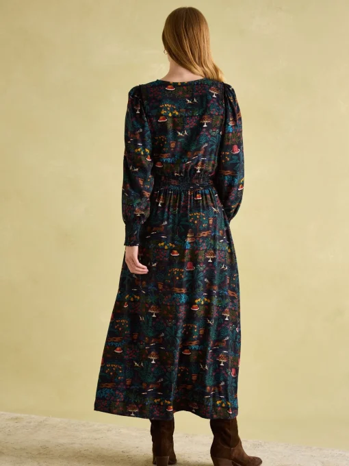 Georgina Navy Elasticated Waist Maxi Dress