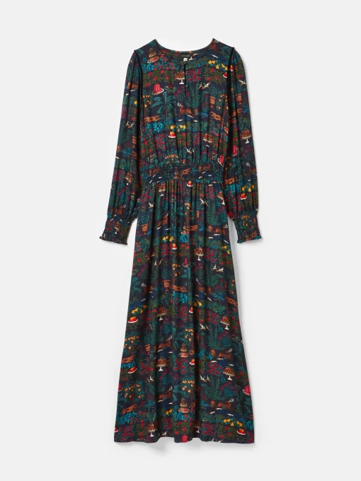 Georgina Navy Elasticated Waist Maxi Dress