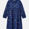 Girls' Ella Navy Print Bow Collar Dress