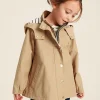 Girls' Meadow Stone Lightweight Waterproof Raincoat With Hood