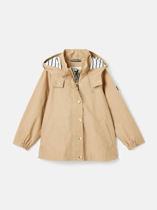 Girls' Meadow Stone Lightweight Waterproof Raincoat With Hood