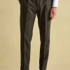 Green Slim Fit Texture Suit Trousers