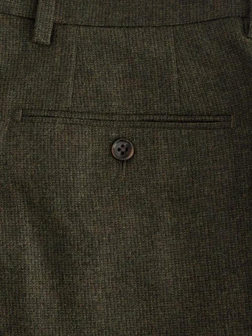 Green Slim Fit Texture Suit Trousers