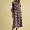Hazel Navy and Pink Jersey Shirt Dress