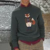 Jonty Green Intarsia Crew Knit Jumper