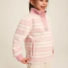 Kids' Burnham Pink Stripe Funnel Neck Sweatshirt