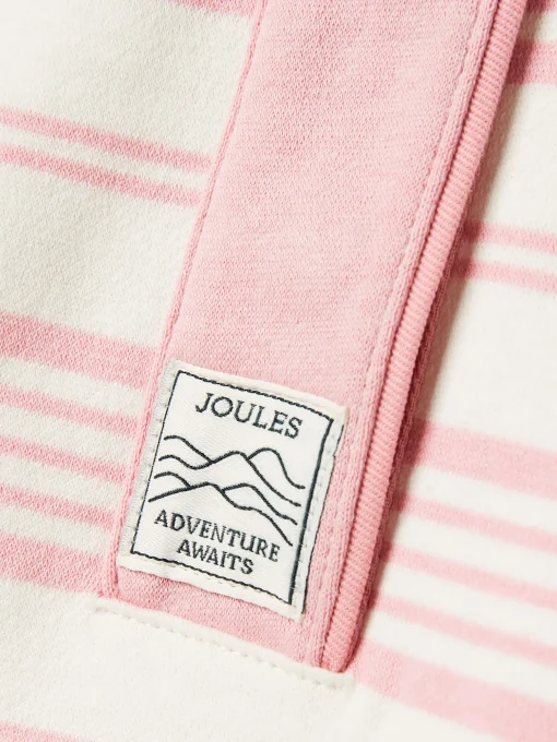 Kids' Burnham Pink Stripe Funnel Neck Sweatshirt