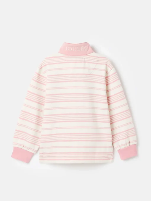 Kids' Burnham Pink Stripe Funnel Neck Sweatshirt