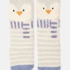 Kids' Fluffy Pale Blue Character Socks