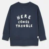 Kids' Sundaze Navy Blue Crew Neck Slogan Sweatshirt