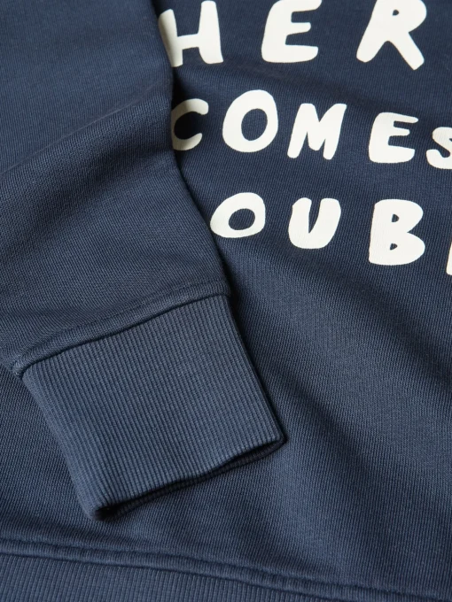 Kids' Sundaze Navy Blue Crew Neck Slogan Sweatshirt