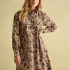Maple Floral Paisley Corduroy Shirt Dress
