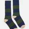 Men's Gibson Green/Navy Cosy Striped Socks