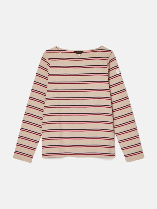 New Harbour Oat multi Boat Neck Breton Top