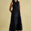 Ophelia Navy Sleeveless Tiered Dress