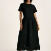 Reid Black Broderie 100% Cotton Dress