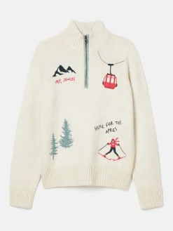 Summit Cream Quarter Zip Ski Jumper