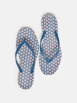 Sunvale Blue Floral Printed Flip Flops