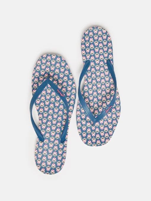 Sunvale Blue Floral Printed Flip Flops