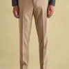 Tan Brown Slim Fit Flannel Suit Trousers