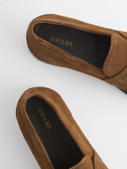 Tan Suede Penny Loafers