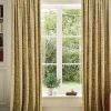 Twilight Ditsy Set of 2 Gold Blackout Pencil Pleat Curtains