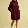 Velvet Marlowe Red Nehru Collar Shirt Dress