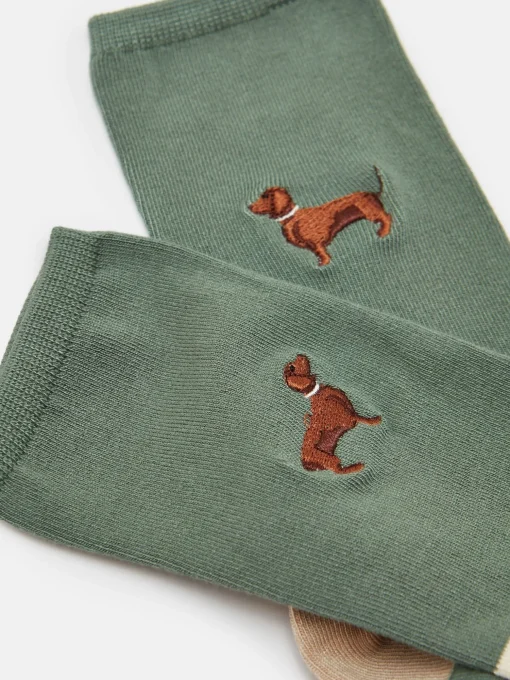 Women's Everyday Green/Ecru 2 Pack Socks (size 4-8)