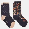 Women's Everyday Tan/Navy 2 Pack Socks (size 4-8)