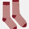 Women's Toasty Burgundy Cosy Striped Socks (size 4-8)