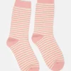 Women's Toasty Pink Cosy Striped Socks (size 4-8)
