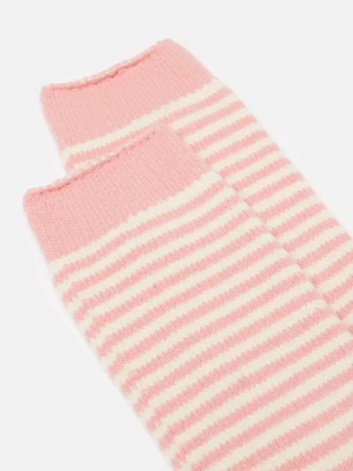 Women's Toasty Pink Cosy Striped Socks (size 4-8)